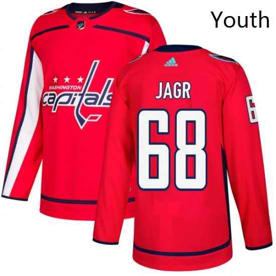 Youth Adidas Washington Capitals 68 Jaromir Jagr Premier Red Home NHL Jersey